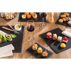 Atmosphera Plats De Service, Présentoirs*Assiette de présentation  "Ardoise" Marron