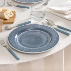 Atmosphera Assiettes Plates|Art De La Table D'Extérieur*Assiette plate  "Fanny" Bleu