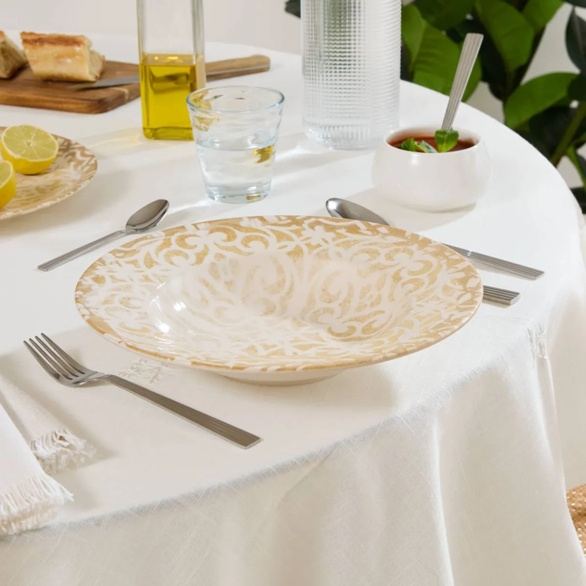 Atmosphera Assiettes Creuses*Assiette à pâtes "Anna" Vertclair