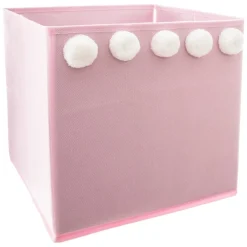Atmosphera Paniers De Rangements*Bac de rangement enfant pompons Rose