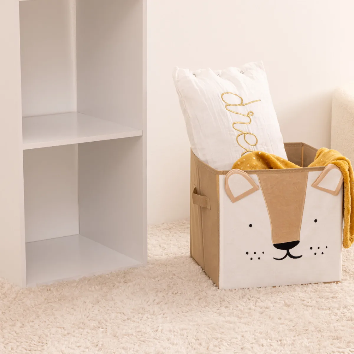Atmosphera Paniers De Rangements*Bac de rangement Lion "Joey" Jaune