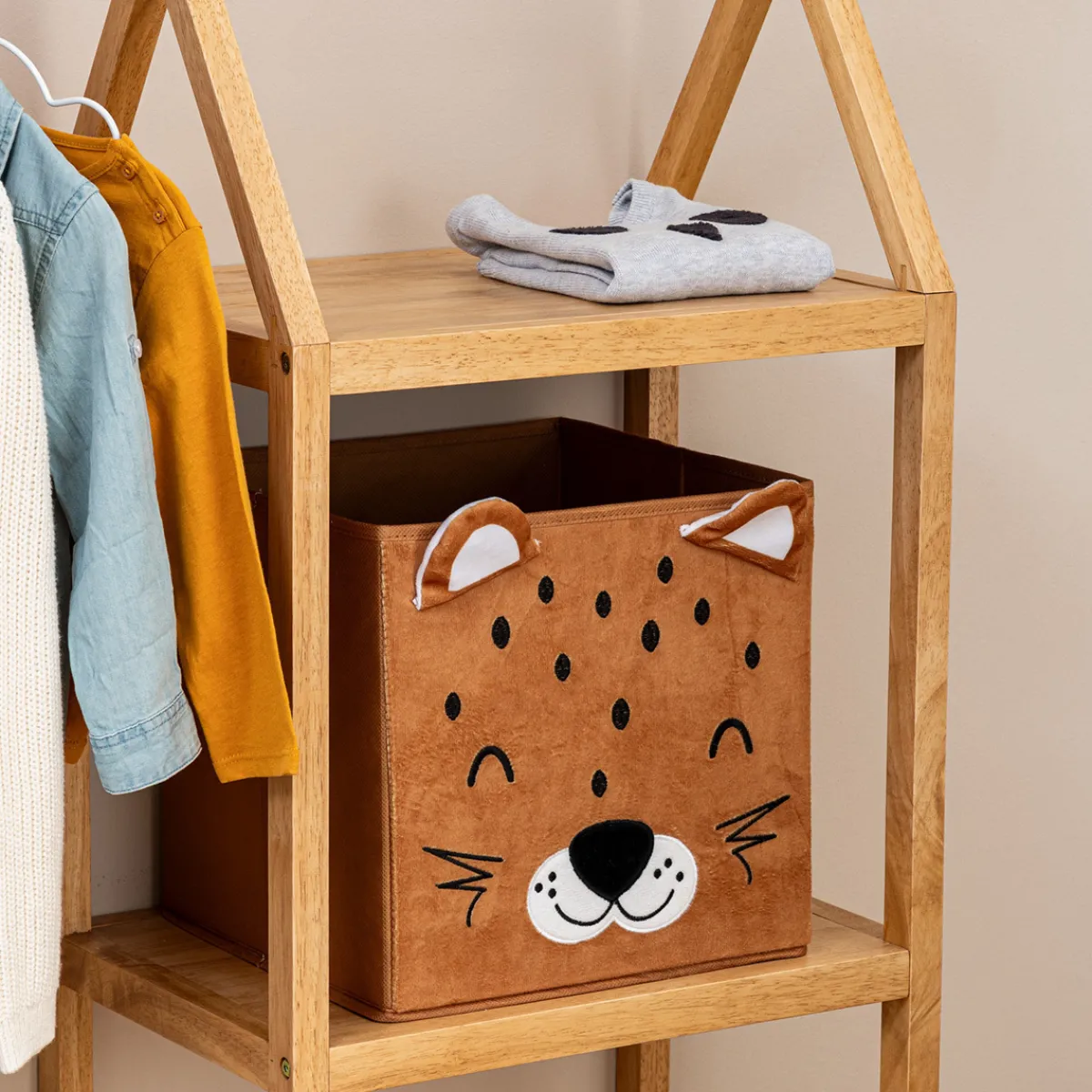 Atmosphera Paniers De Rangements*Bac de rangement Lion "Joey" Marron