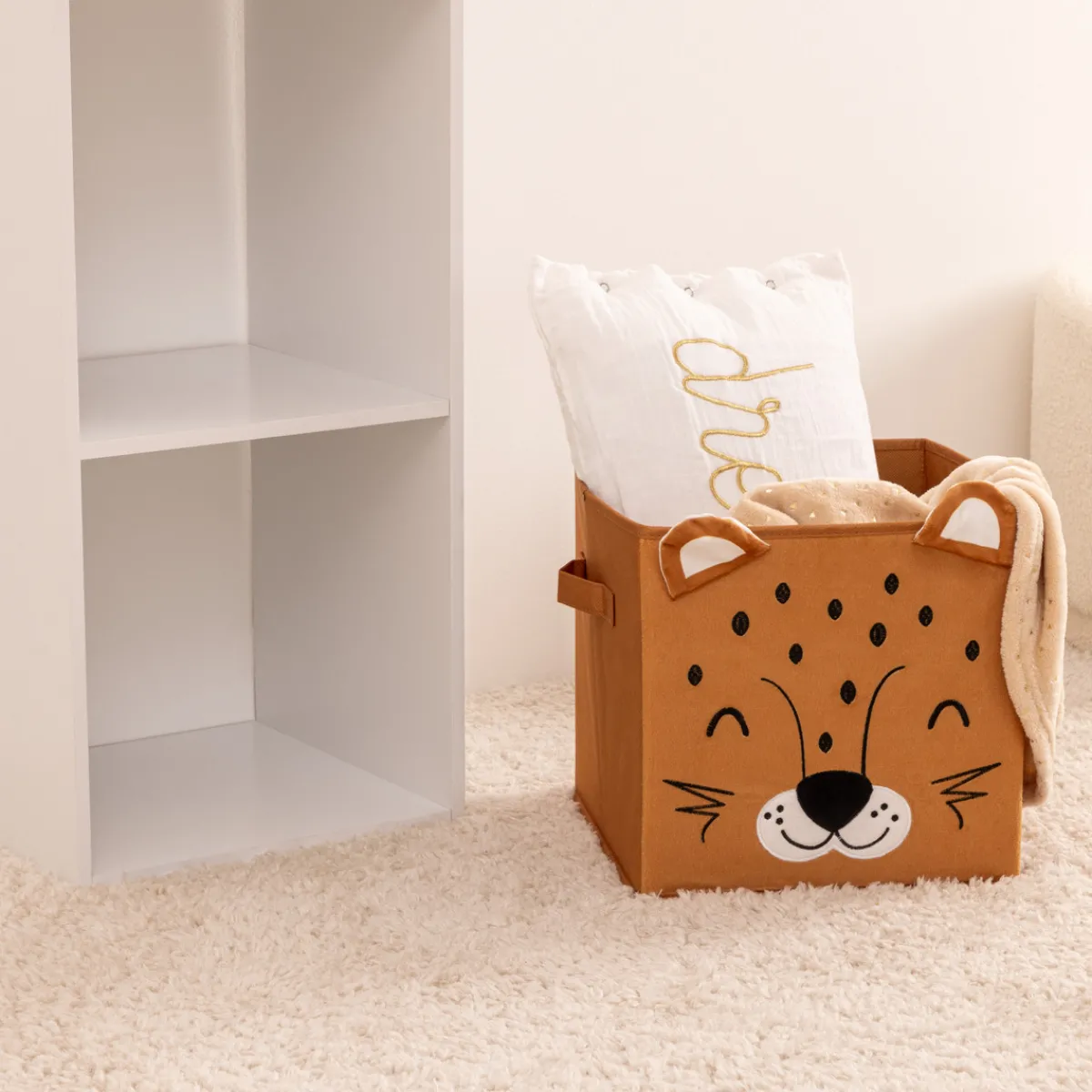 Atmosphera Paniers De Rangements*Bac de rangement Lion "Joey" Marron