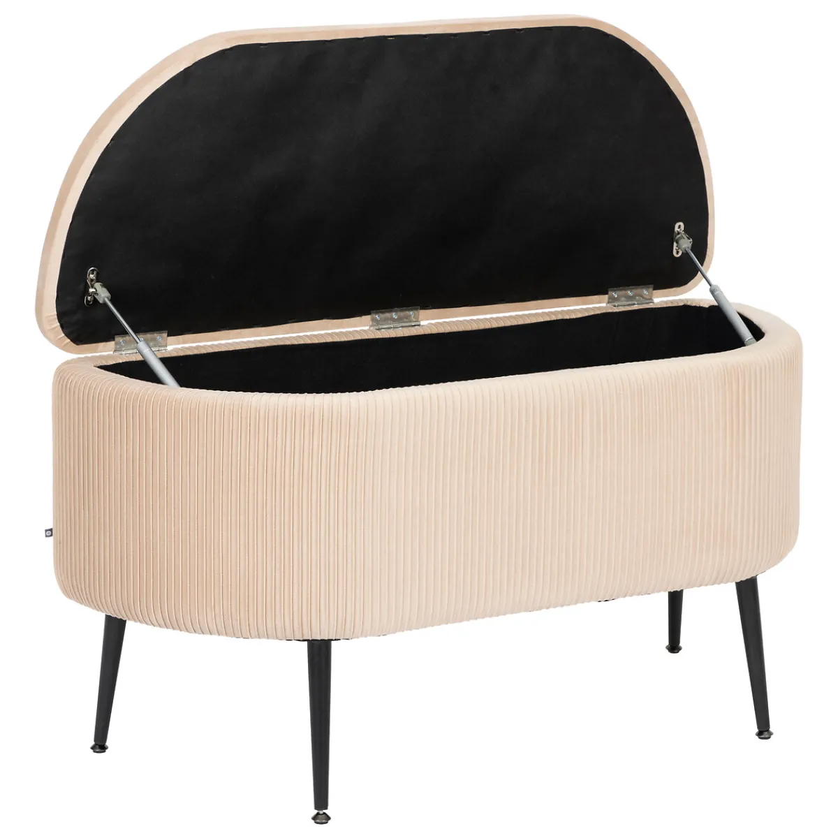Atmosphera Bancs|Bancs*Banc coffre velours "Solaro" Boisnaturel