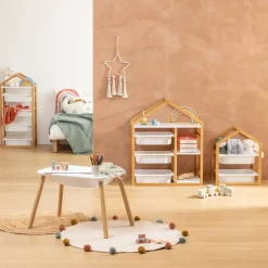 Atmosphera Bibliothèques, Étagères*Bibliothèque 3 étagères "Bako" Beige