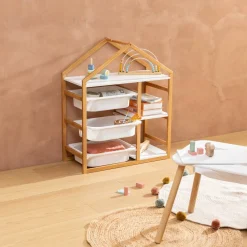 Atmosphera Bibliothèques, Étagères*Bibliothèque 3 étagères "Bako" Beige