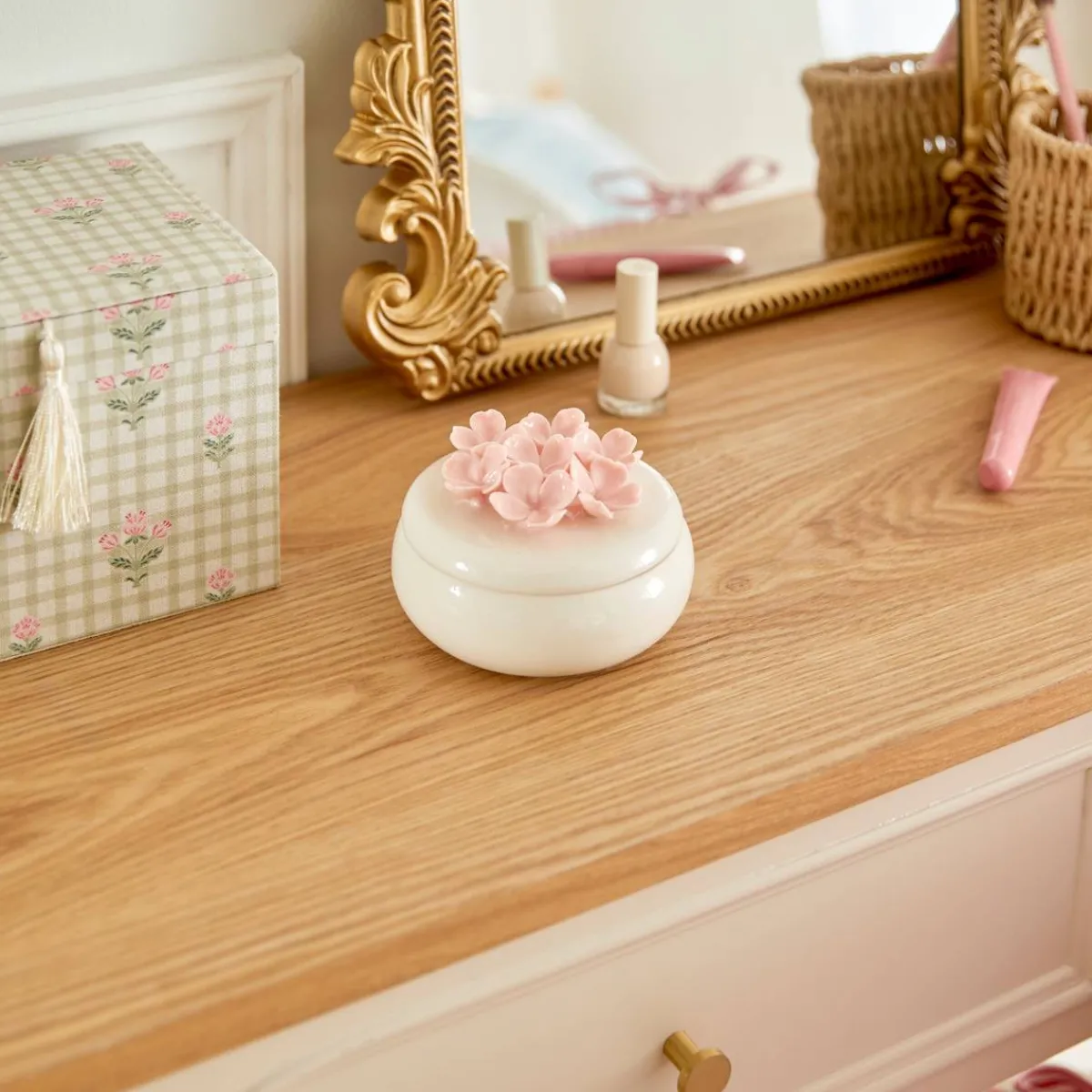 Atmosphera Boites De Rangement*Boîte déco "Fleur de rose" Bois