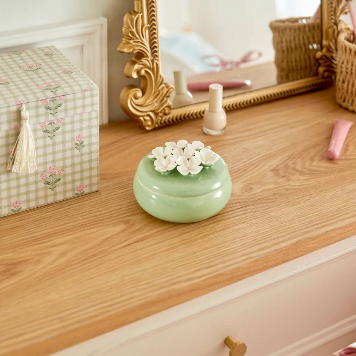 Atmosphera Boites De Rangement*Boîte déco "Fleur de rose" Bois