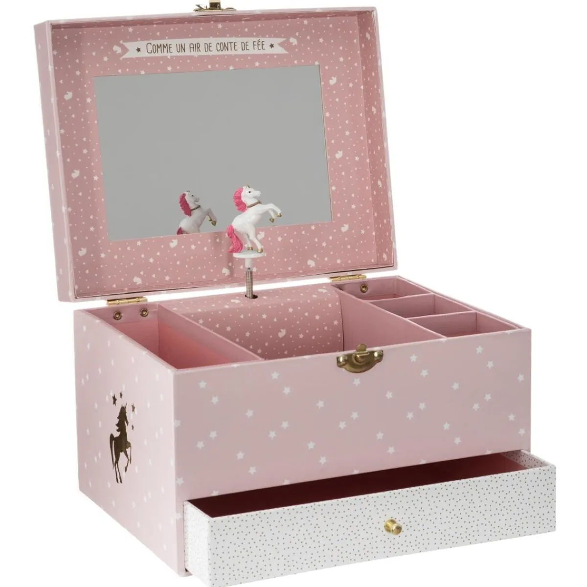 Atmosphera Boîtes, Petits Rangements*Boîte musicale "Licorne" Rose
