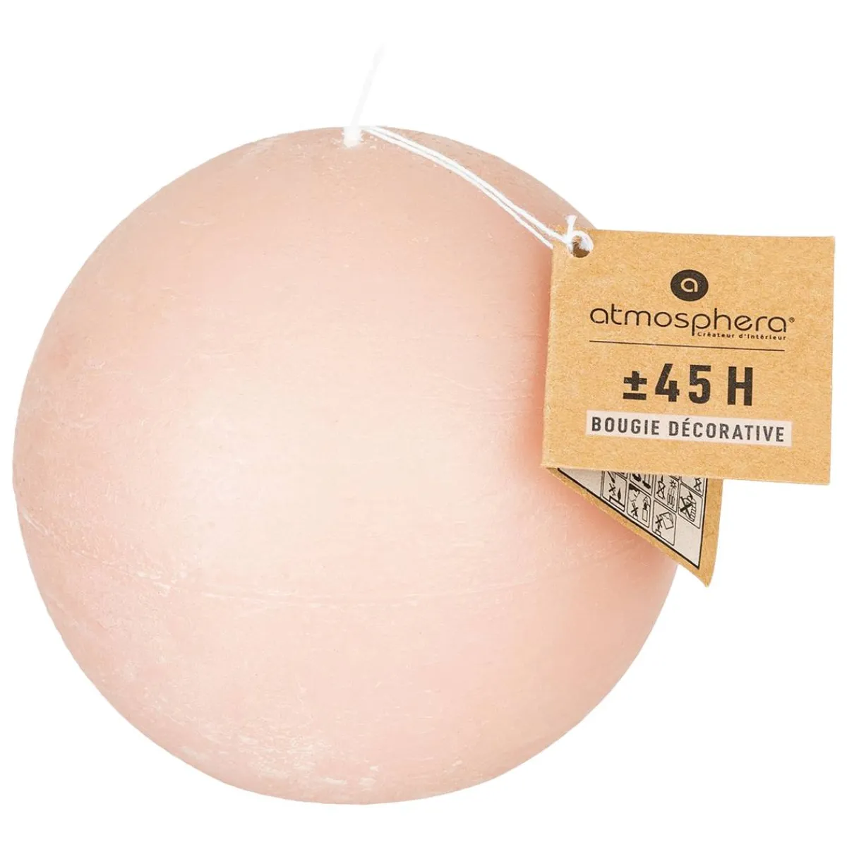 Atmosphera Bougies*Bougie boule rustique "Olia" Rose