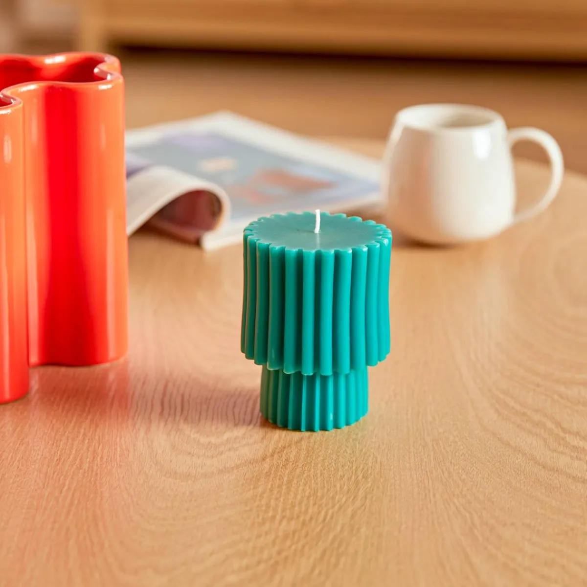 Atmosphera Bougies*Bougie décorative "Flow" Jaunemoutarde
