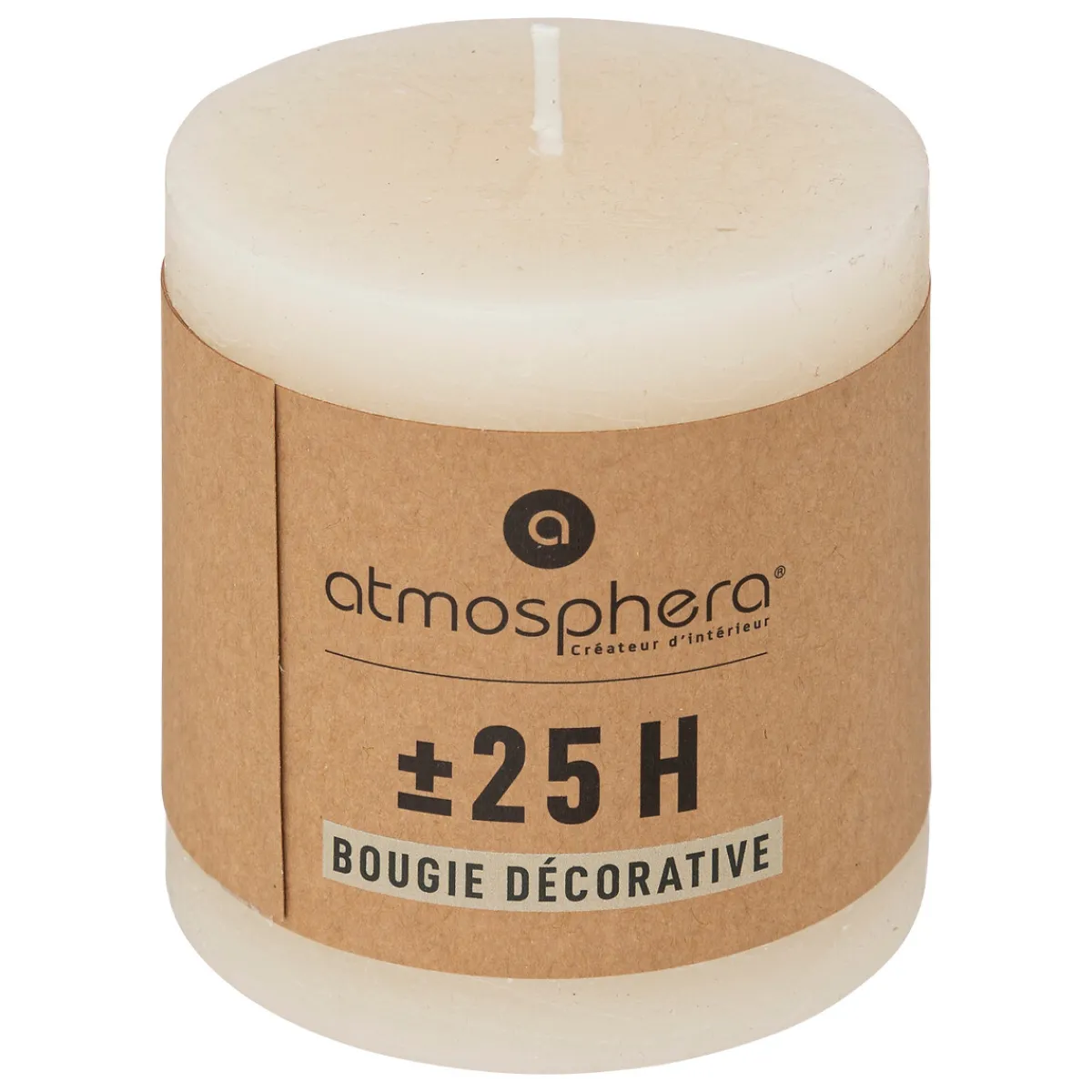 Atmosphera Bougies*Bougie ronde "Olia" Blanc
