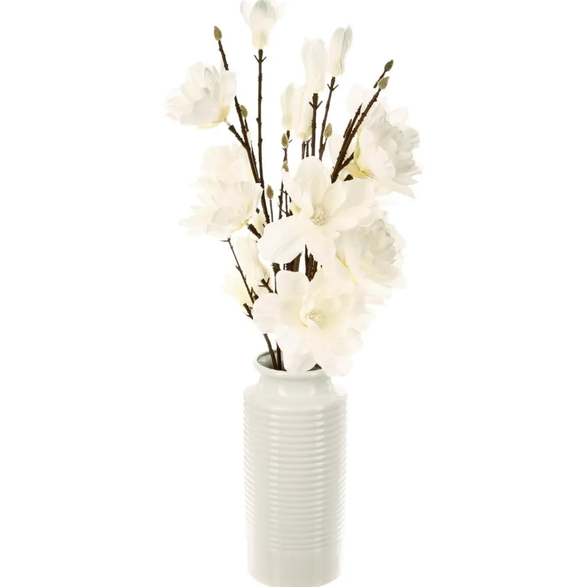 Atmosphera Fleurs Artificielles*Branches de magnolia, vase Rose