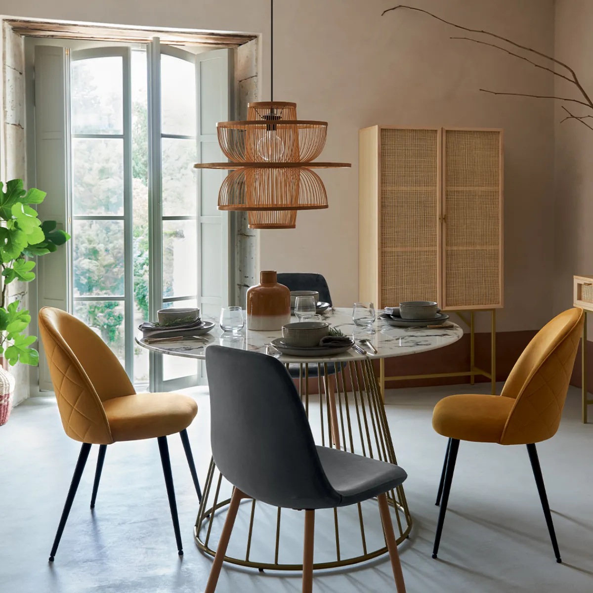 Atmosphera Voir Tout |Buffets*Buffet haut 2 portes "Rayo" Boisnaturel