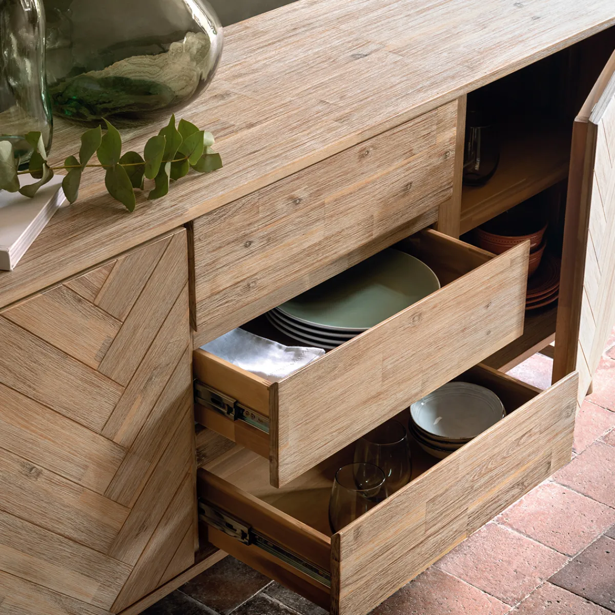 Atmosphera Voir Tout |Buffets*Buffet 2 portes "Aeris" Beige