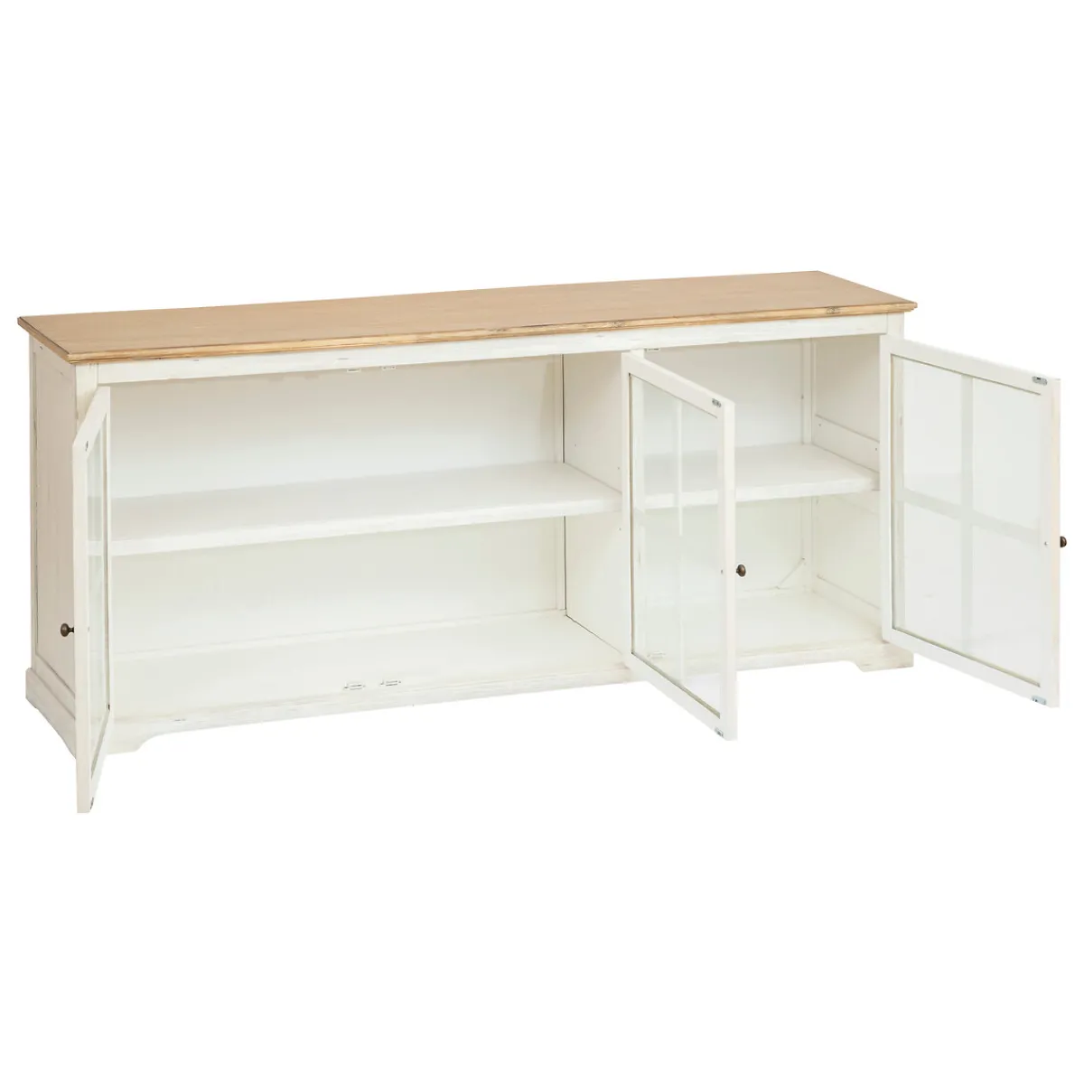 Atmosphera Voir Tout |Buffets*Buffet 3 portes en verre "Olbia" Blanc