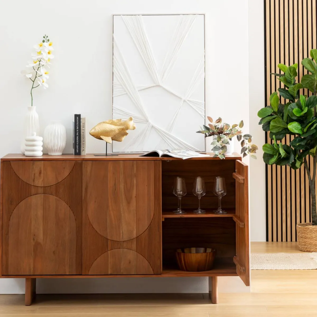 Atmosphera Voir Tout |Buffets*Buffet 3 portes "Nanda" Beige
