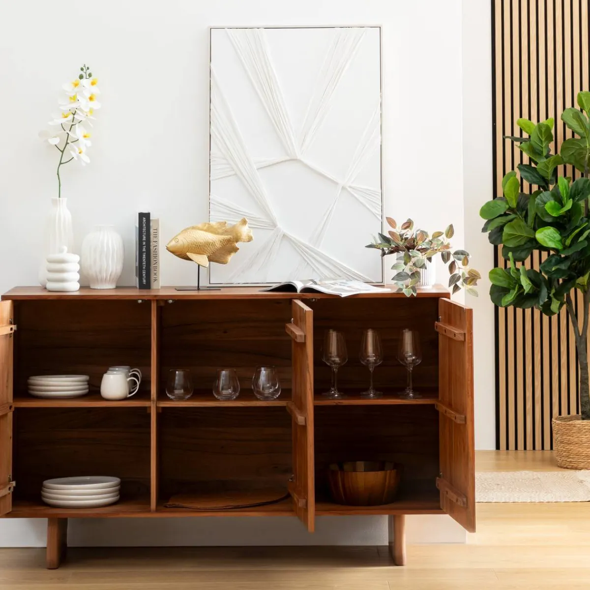 Atmosphera Voir Tout |Buffets*Buffet 3 portes "Nanda" Beige