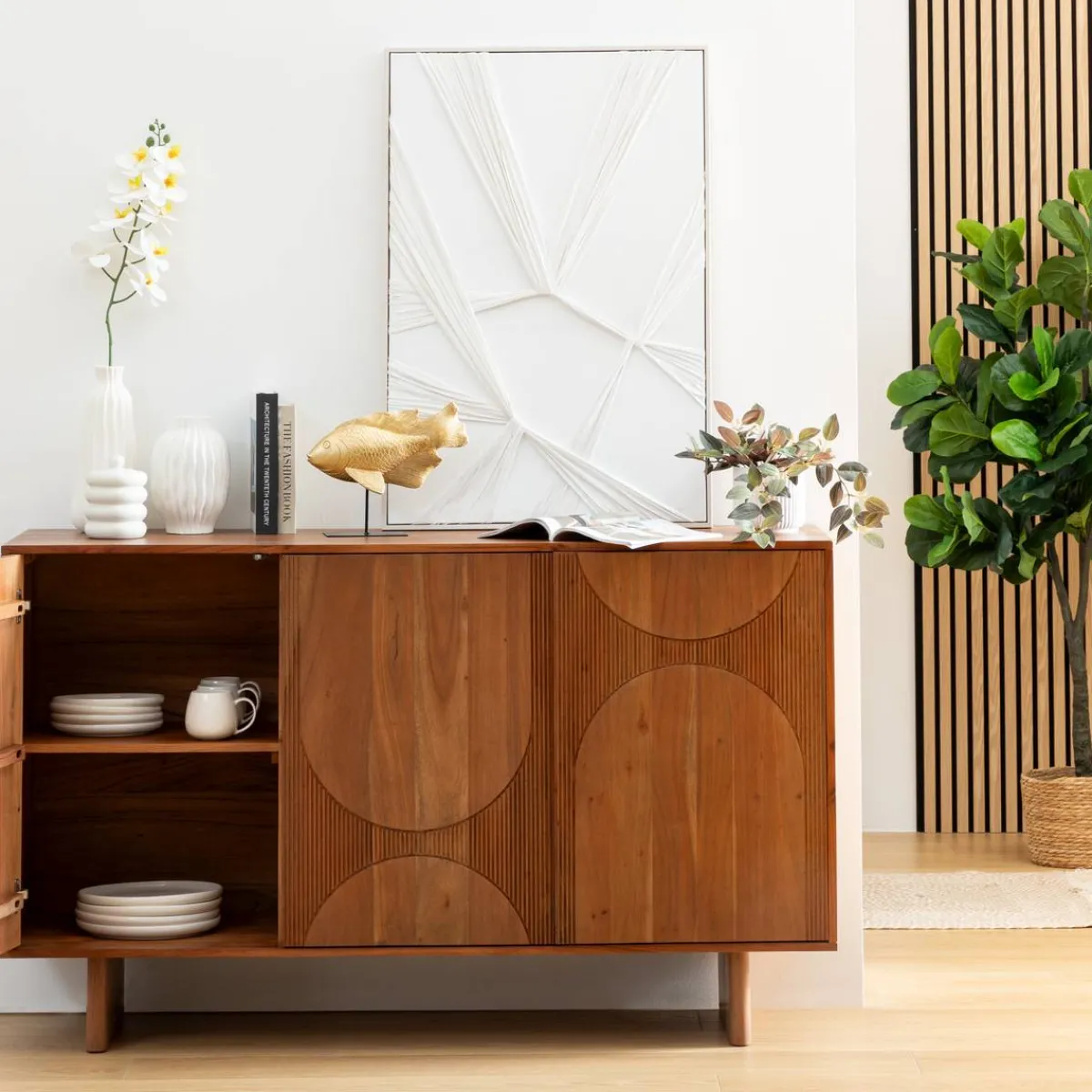 Atmosphera Voir Tout |Buffets*Buffet 3 portes "Nanda" Beige