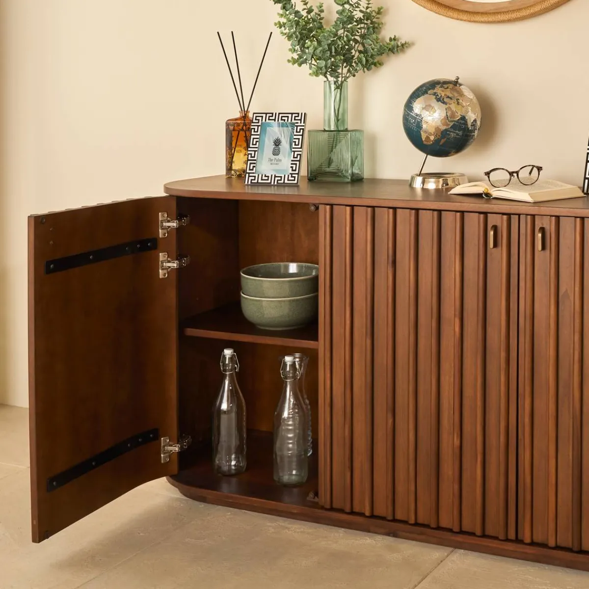 Atmosphera Buffets*Buffet 3 portes 1 niveau "Rikaya" Beige