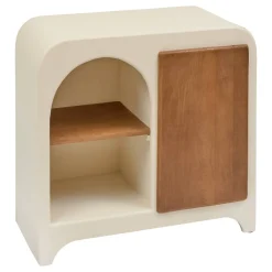 Atmosphera Buffets*Buffet 1 porte 4 étagères "Sienna" Boisnaturel