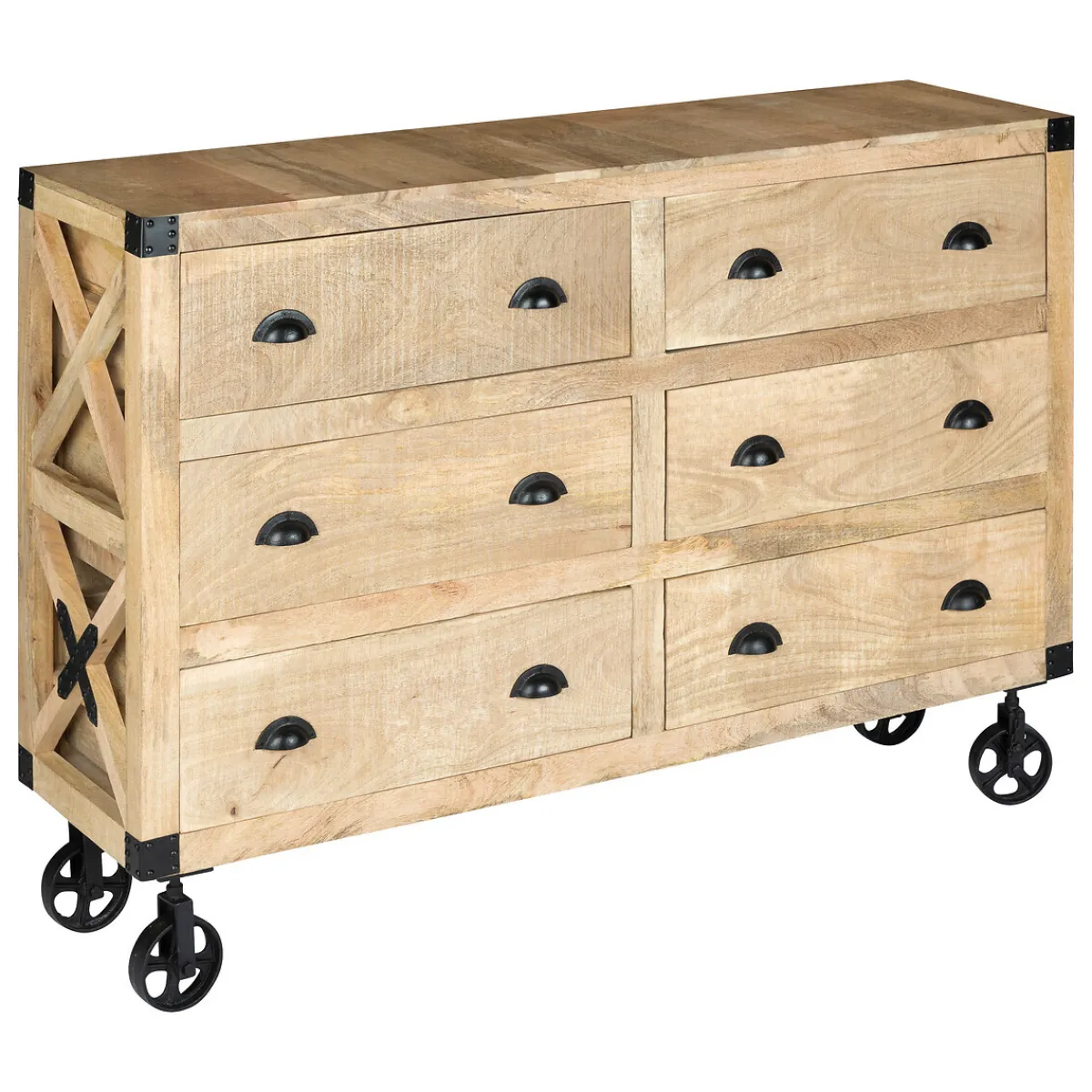 Atmosphera Buffets*Buffet 6 tiroirs "Silas" Beige