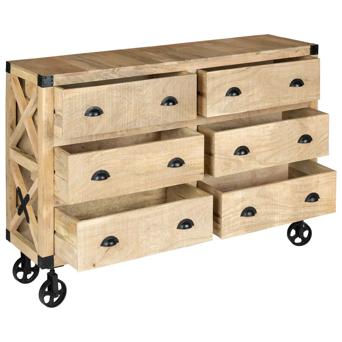 Atmosphera Buffets*Buffet 6 tiroirs "Silas" Beige