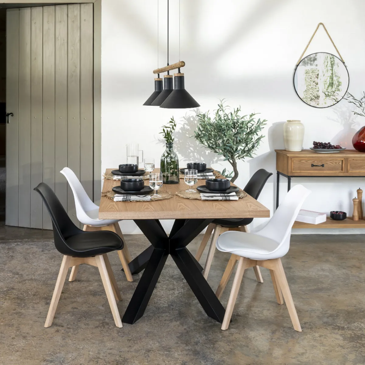 Atmosphera Chaises Scandinaves|Chaises, Fauteuils De Table*Chaise "Baya", pieds hêtre Noir
