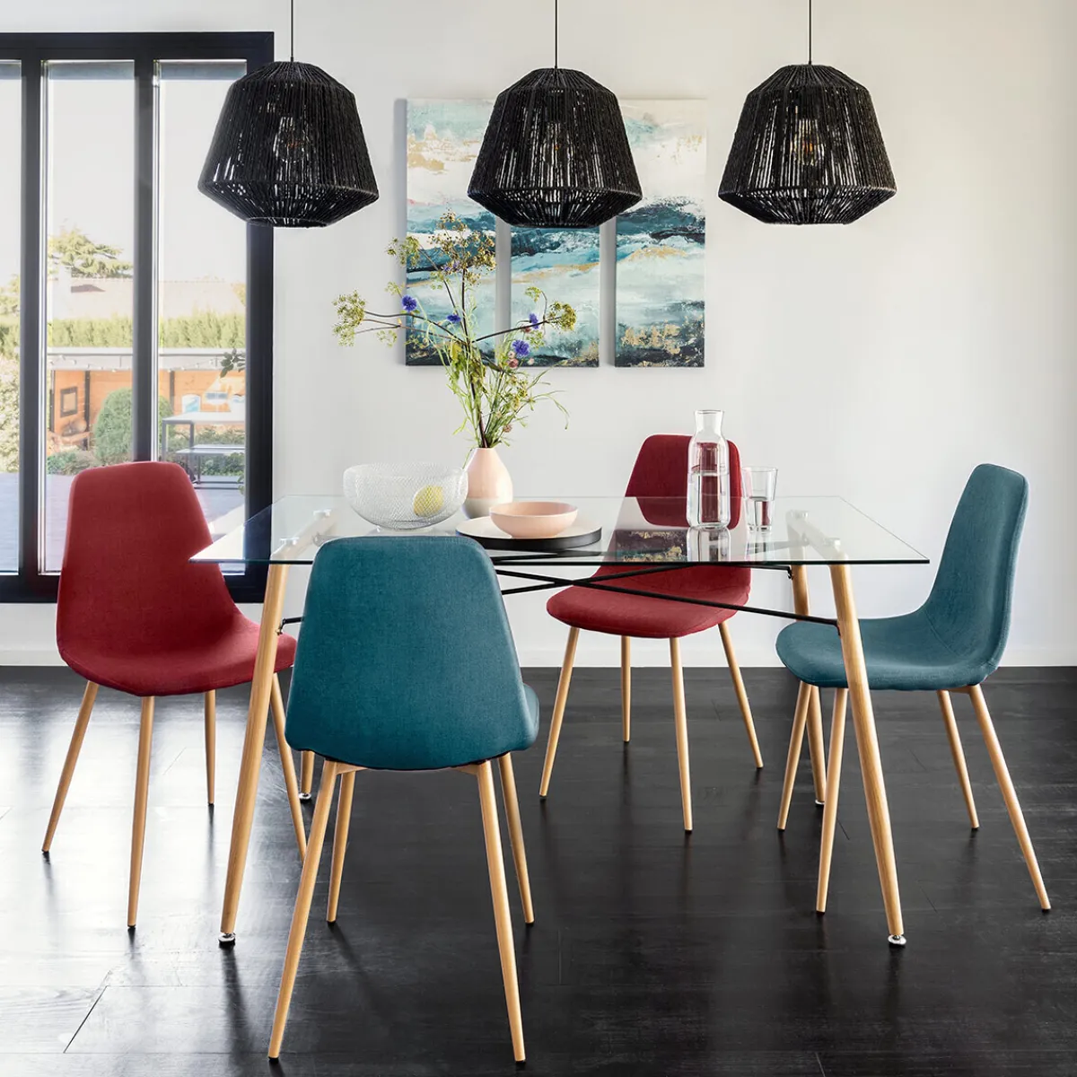 Atmosphera Chaises En Velours|Chaises Scandinaves*Chaise "Roka" Blanc2