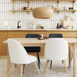 Atmosphera Chaises|Chaises, Fauteuils De Table*Chaise "Slano", pieds imitation chêne Gris