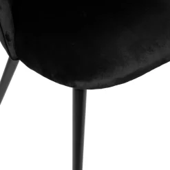 Atmosphera Chaises En Velours|Chaises, Fauteuils De Table*Chaise "Slano", pieds métal noir Blanc2