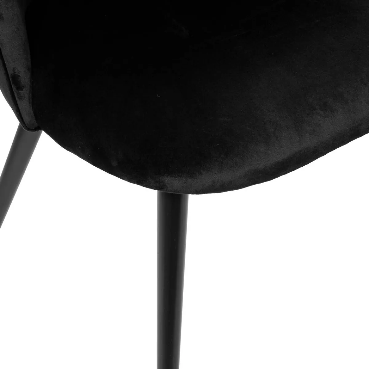 Atmosphera Chaises En Velours|Chaises, Fauteuils De Table*Chaise "Slano", pieds métal noir Blanc2