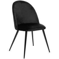 Atmosphera Chaises En Velours|Chaises, Fauteuils De Table*Chaise "Slano", pieds métal noir Blanc2