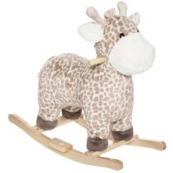 Atmosphera Peluches, Jouets*Cheval à bascule "Girafe" Rose