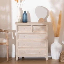 Atmosphera Commodes, Chiffonniers*Chiffonnier 5 tiroirs "Charme" Boisnaturel