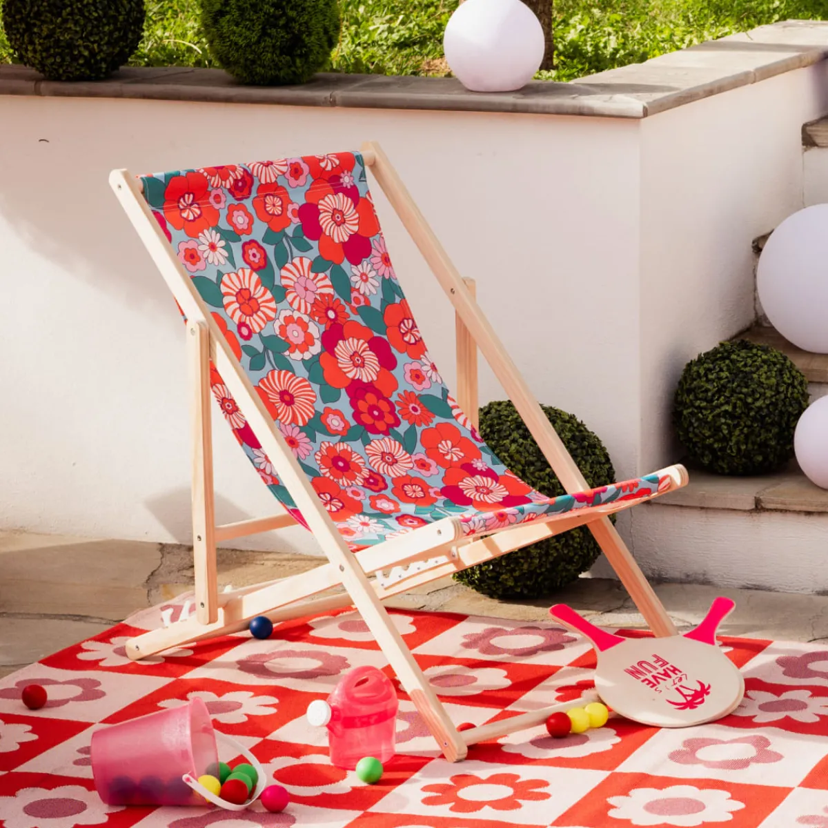 Atmosphera Mobilier D'Extérieur*Chilienne pliable de jardin "Bloomorama" Beige