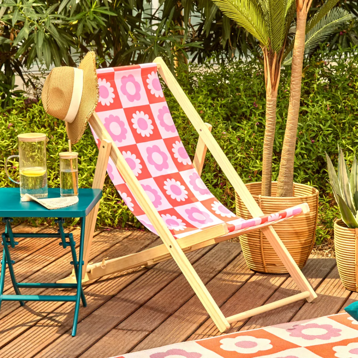 Atmosphera Mobilier D'Extérieur*Chilienne pliable de jardin "Bloomorama" Beige