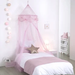 Atmosphera Rideaux Enfant*Ciel de lit enfant "Mademoiselle" Rose