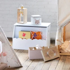 Atmosphera Coffres À Jouets*Coffre à jouets et bibliothèque enfant Blanc