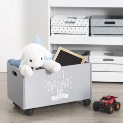 Atmosphera Coffres À Jouets*Coffre à jouets à roulettes Gris