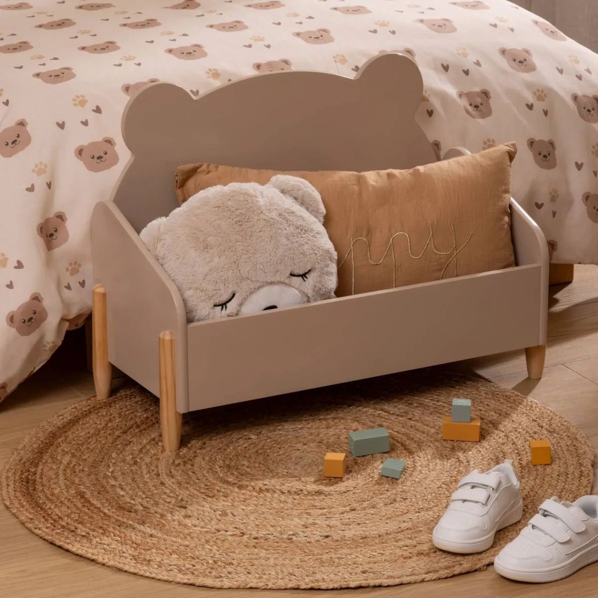 Atmosphera Coffres À Jouets*Coffre ourson enfant "Douceur" Beige