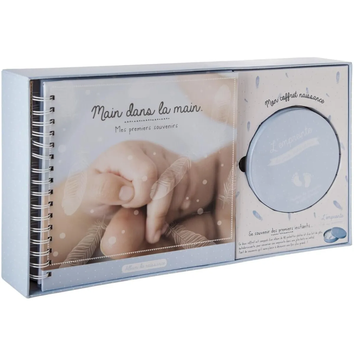 Atmosphera Cadeaux De Naissance*Coffret "Empreinte", album photo bleu
