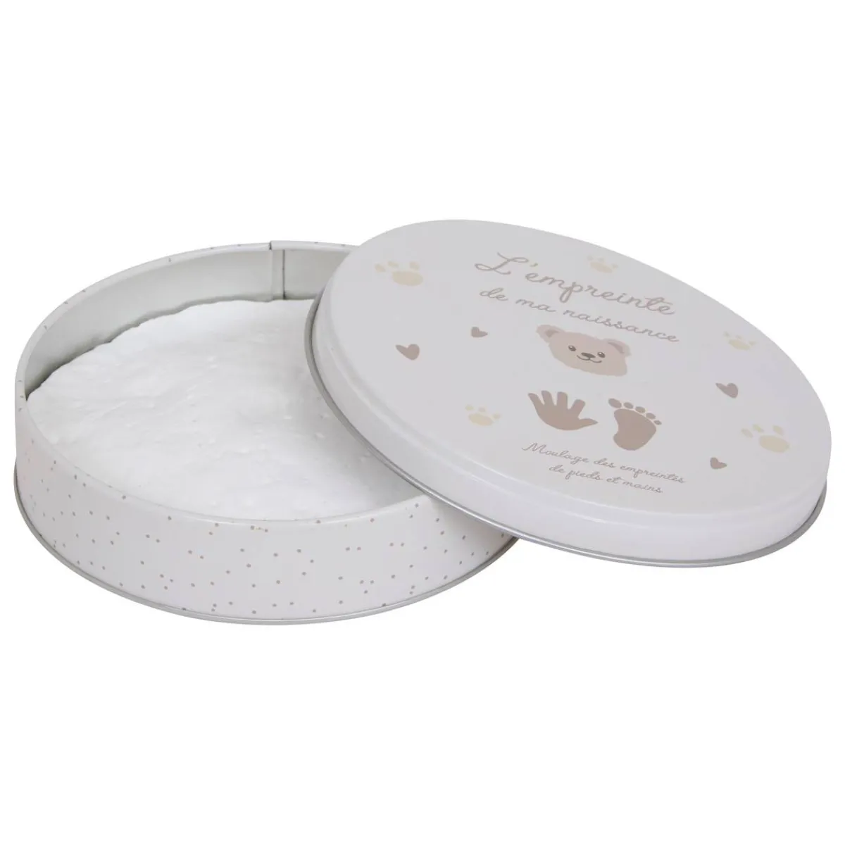 Atmosphera Cadeaux De Naissance*Coffret empreinte avec peluche "Aniel" Beige
