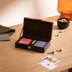 Atmosphera Jeux De Société*Coffret jeu de cartes "Jule" Marron