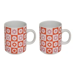 Atmosphera Tasses, Mugs*Coffret 2 mugs "Bloomorama" Vert