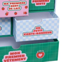 Atmosphera Cadeaux De Naissance*Coffret à souvenirs 10 tiroirs "Pomme d'amour" Multicolore
