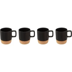 Atmosphera Tasses, Mugs*Coffret 4 tasses "Bambou Black" Blanc