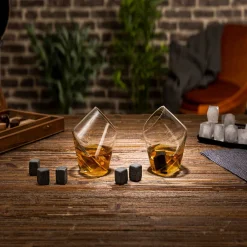 Atmosphera Verres Apéritif|Accessoires Cuisine Conviviale*Coffret 2 verres à whisky avec pierres "Whisky" Noir