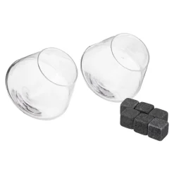 Atmosphera Verres Apéritif|Accessoires Cuisine Conviviale*Coffret 2 verres à whisky avec pierres "Whisky" Noir