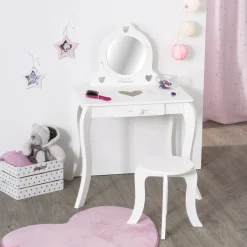 Atmosphera Bureaux*Coiffeuse et tabouret enfant Blanc